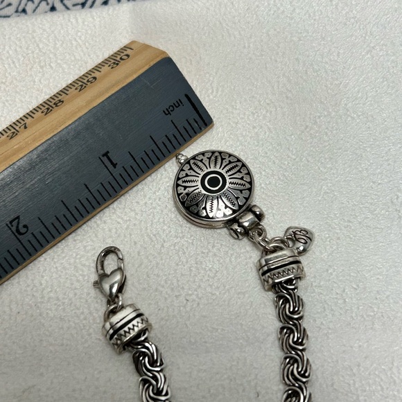 Brighton Locket Charm Bracelet Silver Plated Vintage 8" - Picture 7 of 9